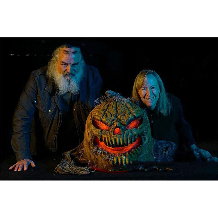 Solar Pumpkin Lantern Resin Decoration Halloween Light Horror